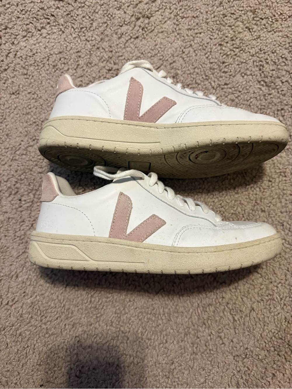 Veja White Sneakers with Pink Suede Accent - Women's Casual Trainers